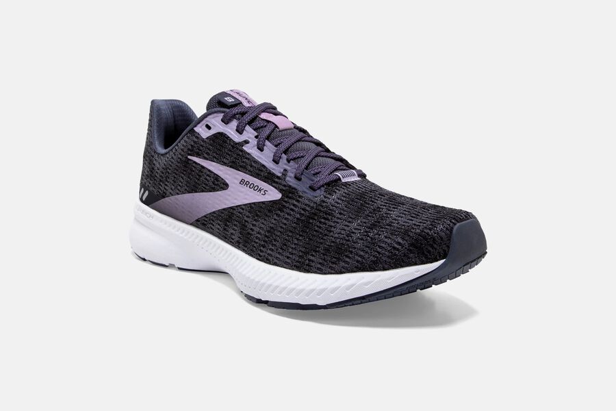 Brooks Launch 8 Road Running Shoes Womens - Black/Purple - SAYOX-8256